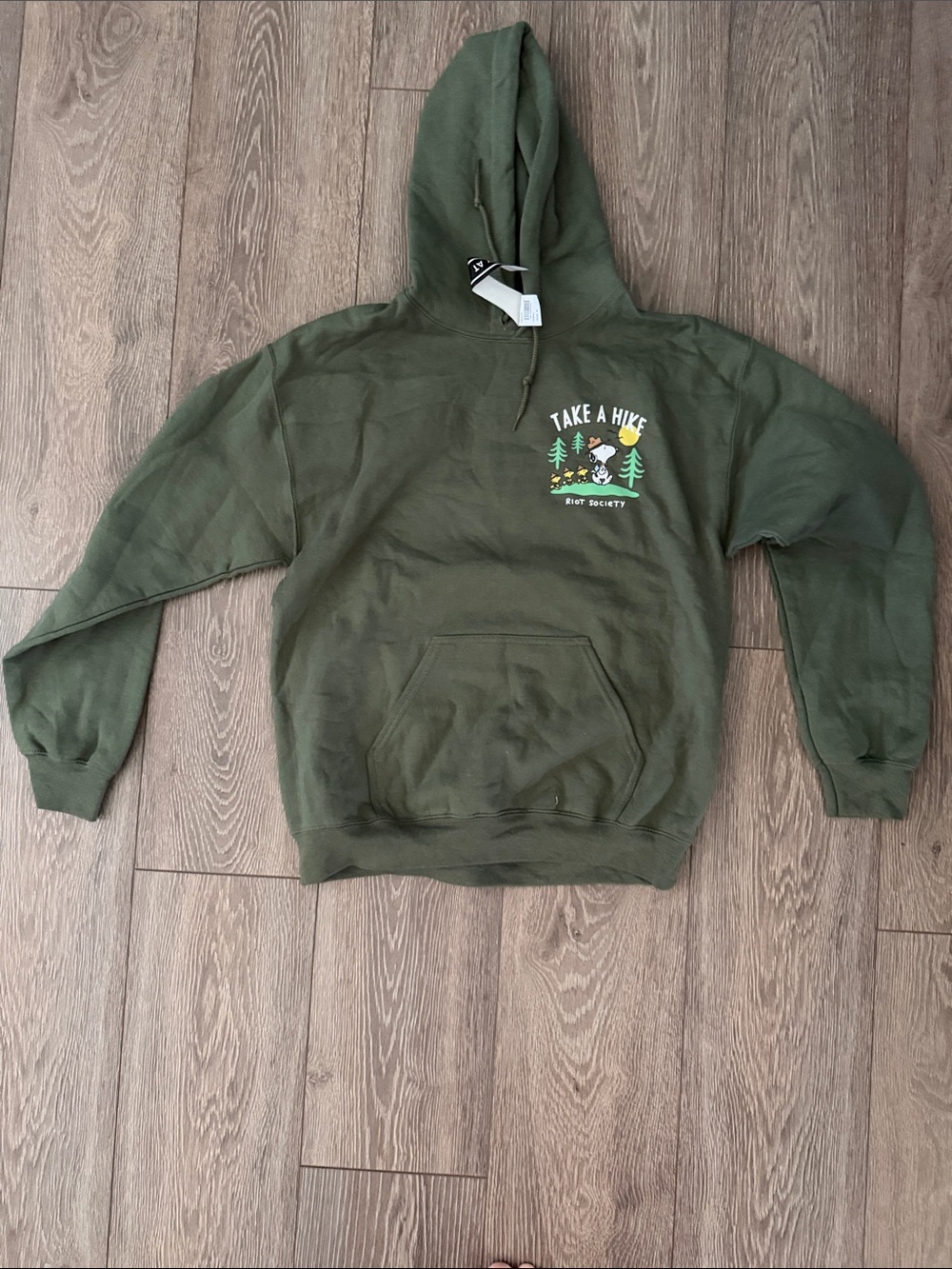 riot society Olive Green 'Take A Hike' Crewneck Hoodie